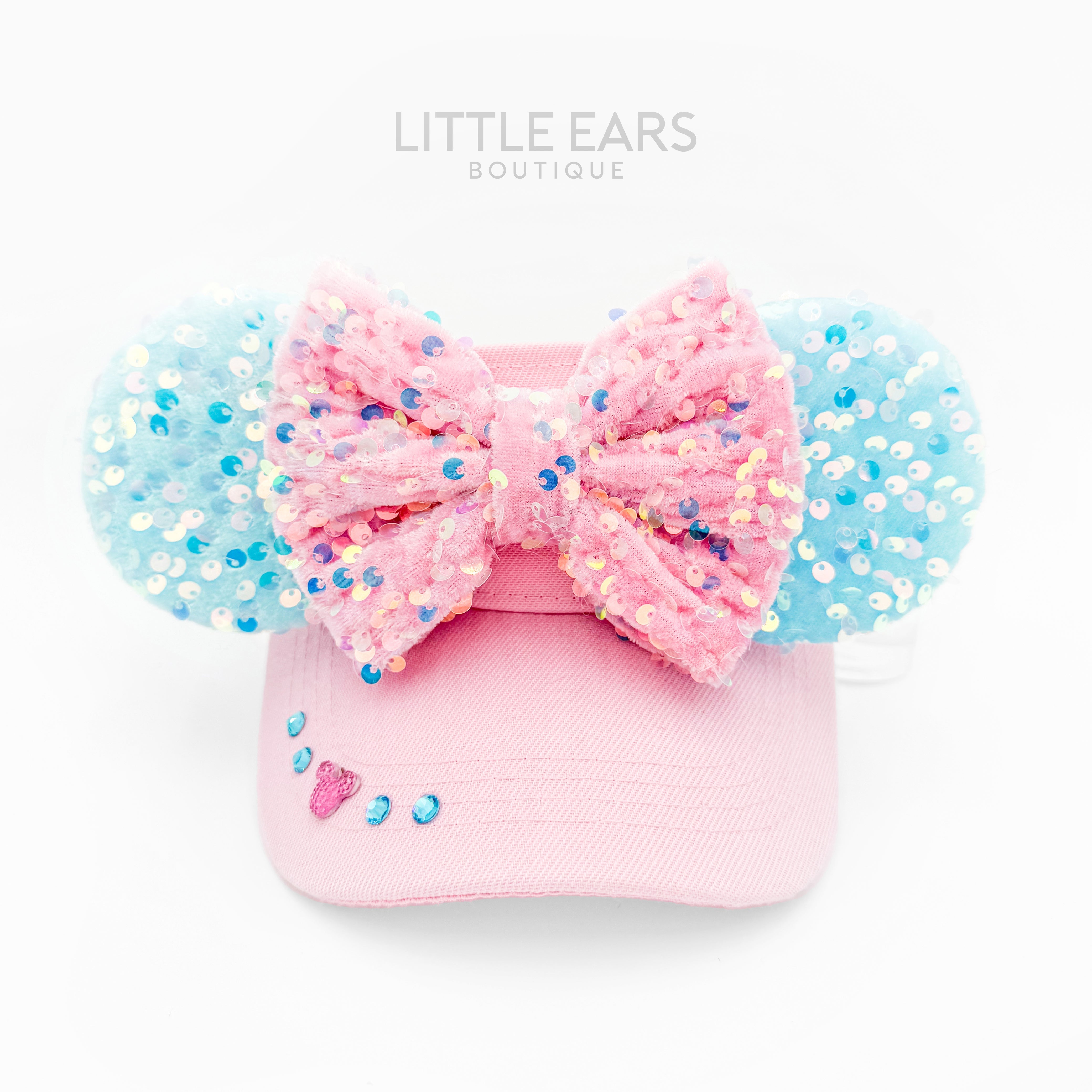 Pink & Aqua Sequin Mickey Visor