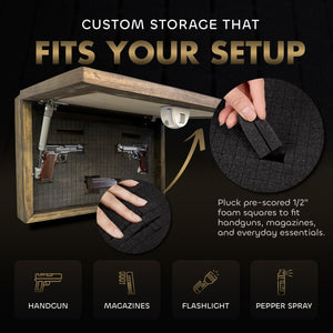 Deer Stream Buck Mountains Gun Concealment Furniture - Handcrafted Hidden Gun Storage Wall Decor - Hidden Safe Furniture with Magnetic Lock for Quick Access & Storage