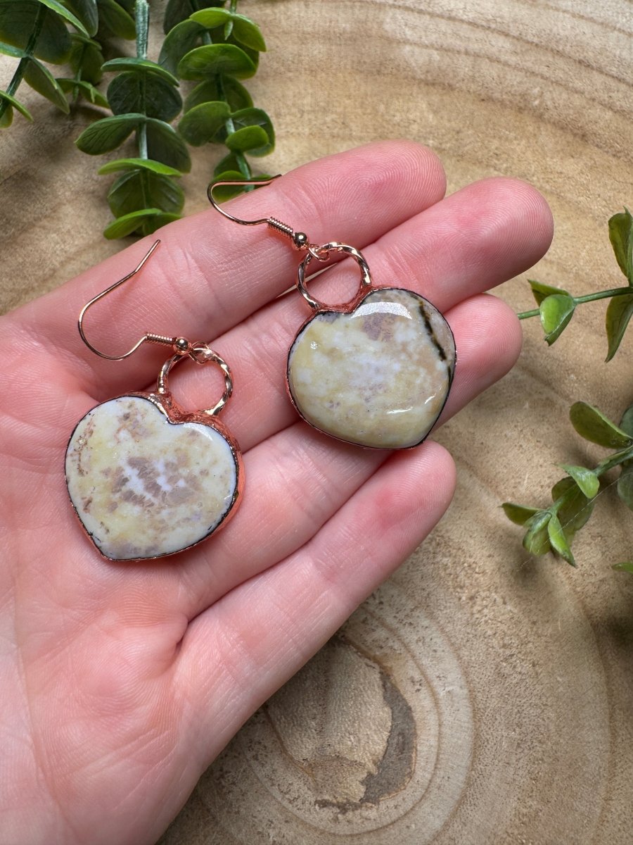 Ocean Jasper Heart Earrings