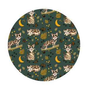 Additional view of Ocelot reversible bamboo blanket with hand drawn animal print
