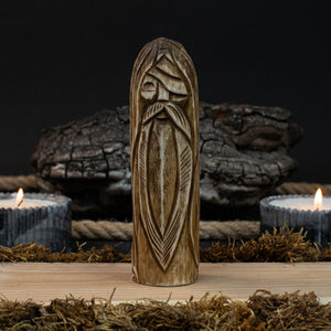 Odin Figurine – 13 cm (5.1 inches) Hand-Carved Wooden Norse God Statue