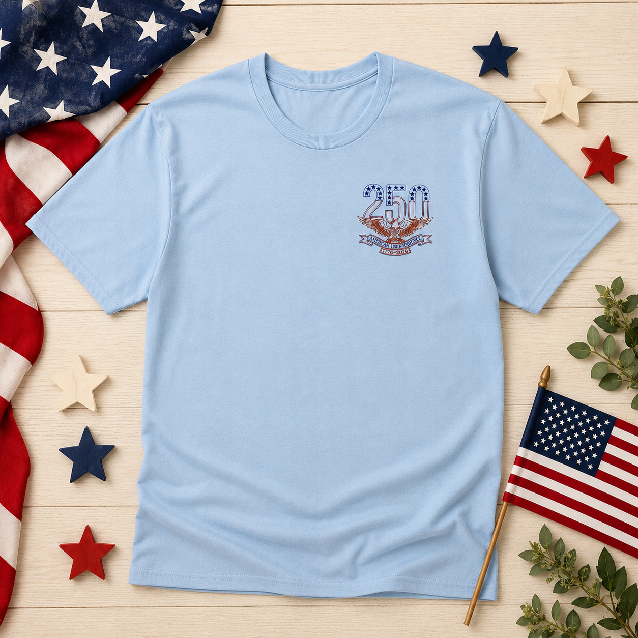 Embroidered 250th Anniversary USA Eagle Shirt