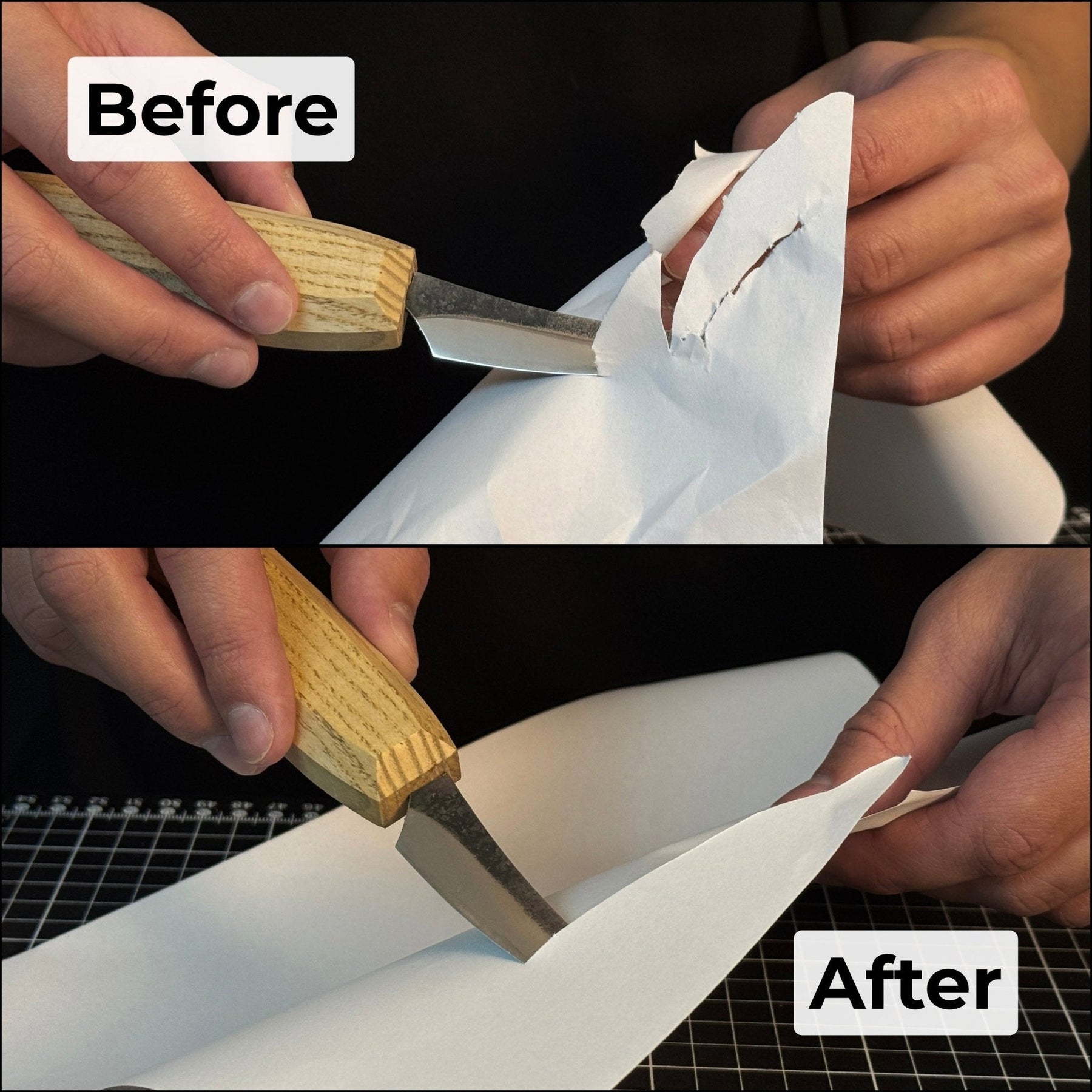 One-Sided Leather Strop For Knife Sharpening & Polishing Compound