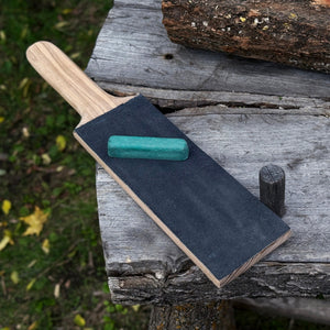 One-Sided Leather Strop For Knife Sharpening & Polishing Compound