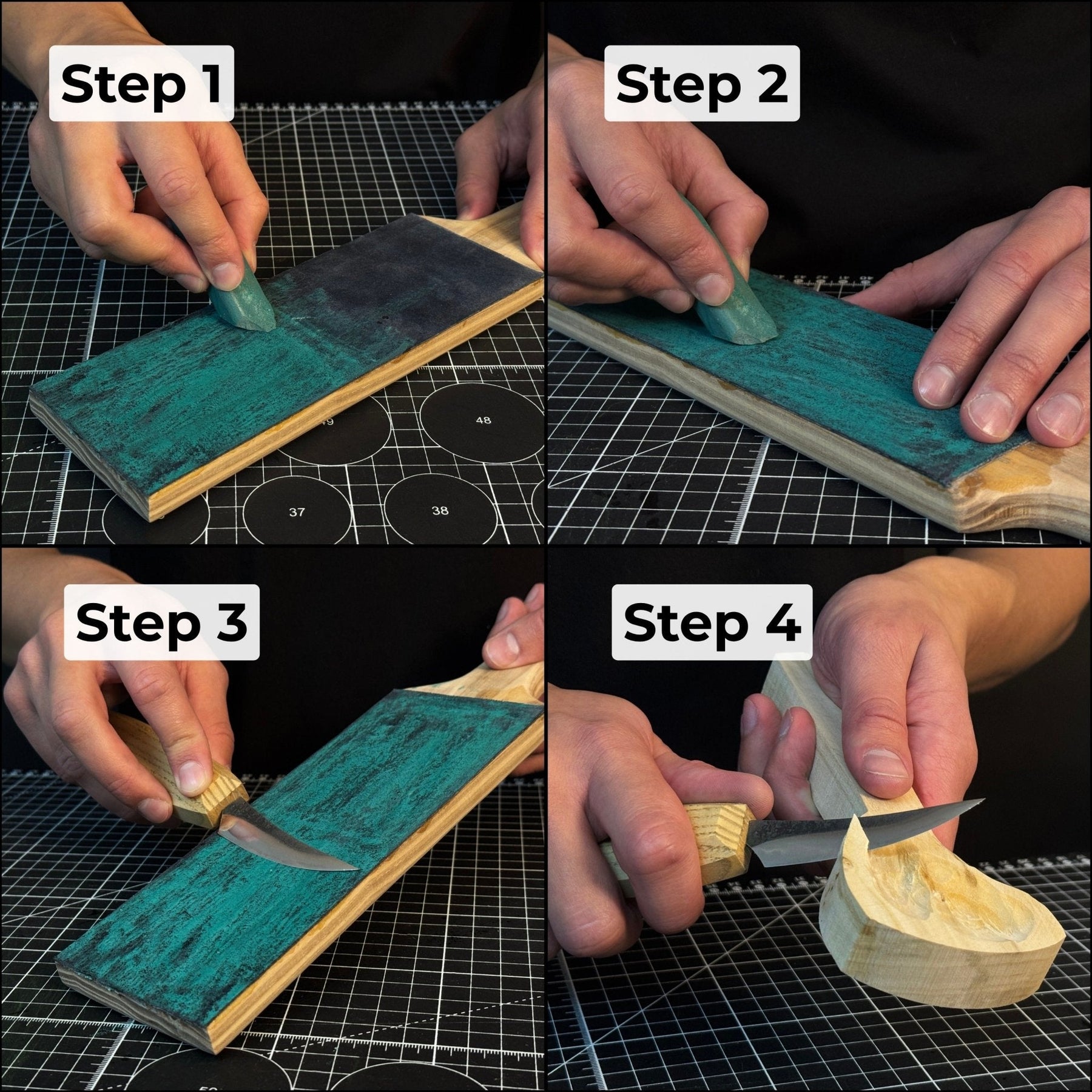 One-Sided Leather Strop For Knife Sharpening & Polishing Compound