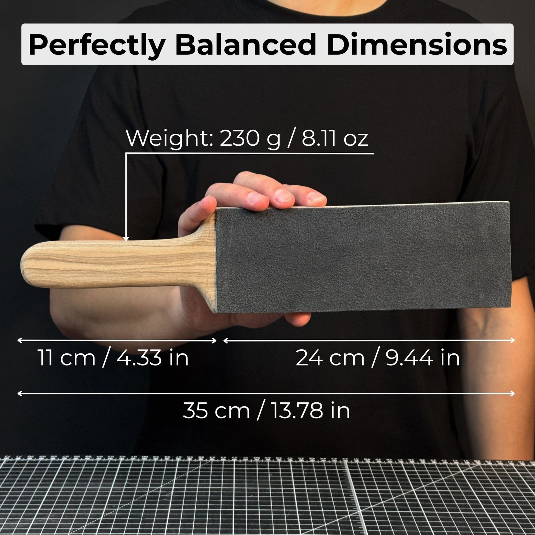 One-Sided Leather Strop For Knife Sharpening & Polishing Compound