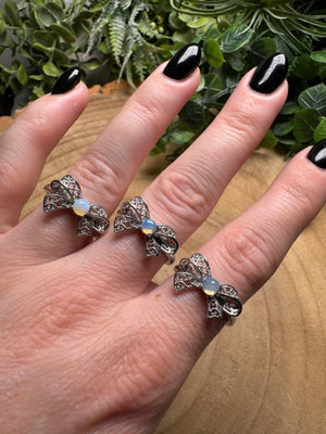 Opal Bow Ring Adjustable