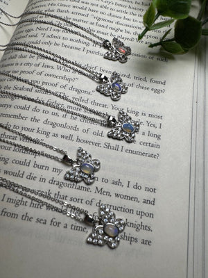 Opal Butterfly Necklace Adjustable