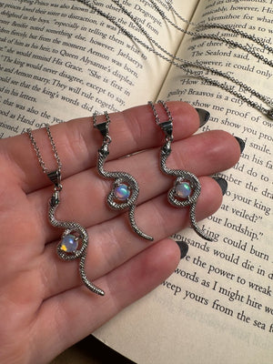 Opal Snake Necklace Adjustable
