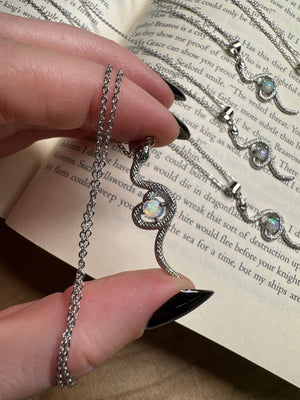 Opal Snake Necklace Adjustable