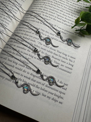 Opal Snake Necklace Adjustable
