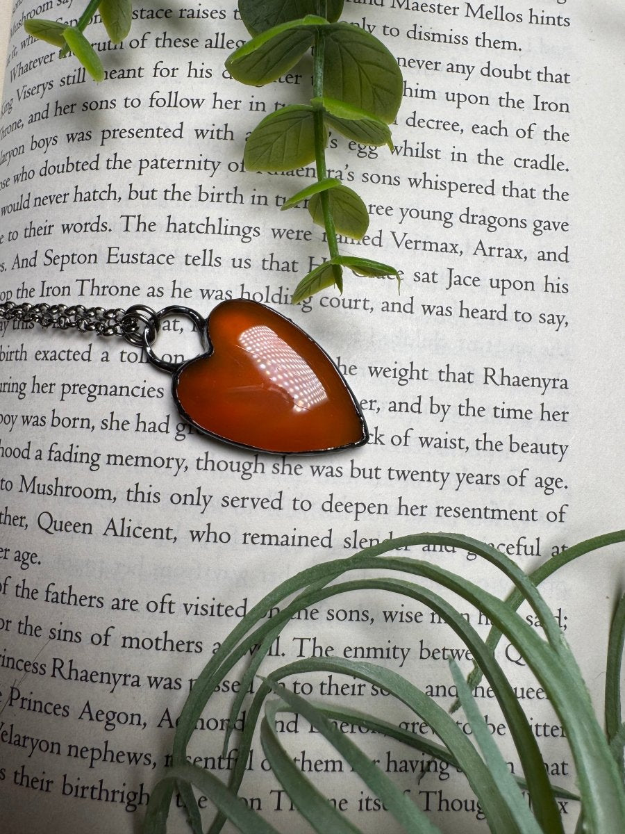 Orange Agate Heart Necklace