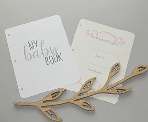 Baby Memory Book - Ivory Linen (w/ SILK Bow)