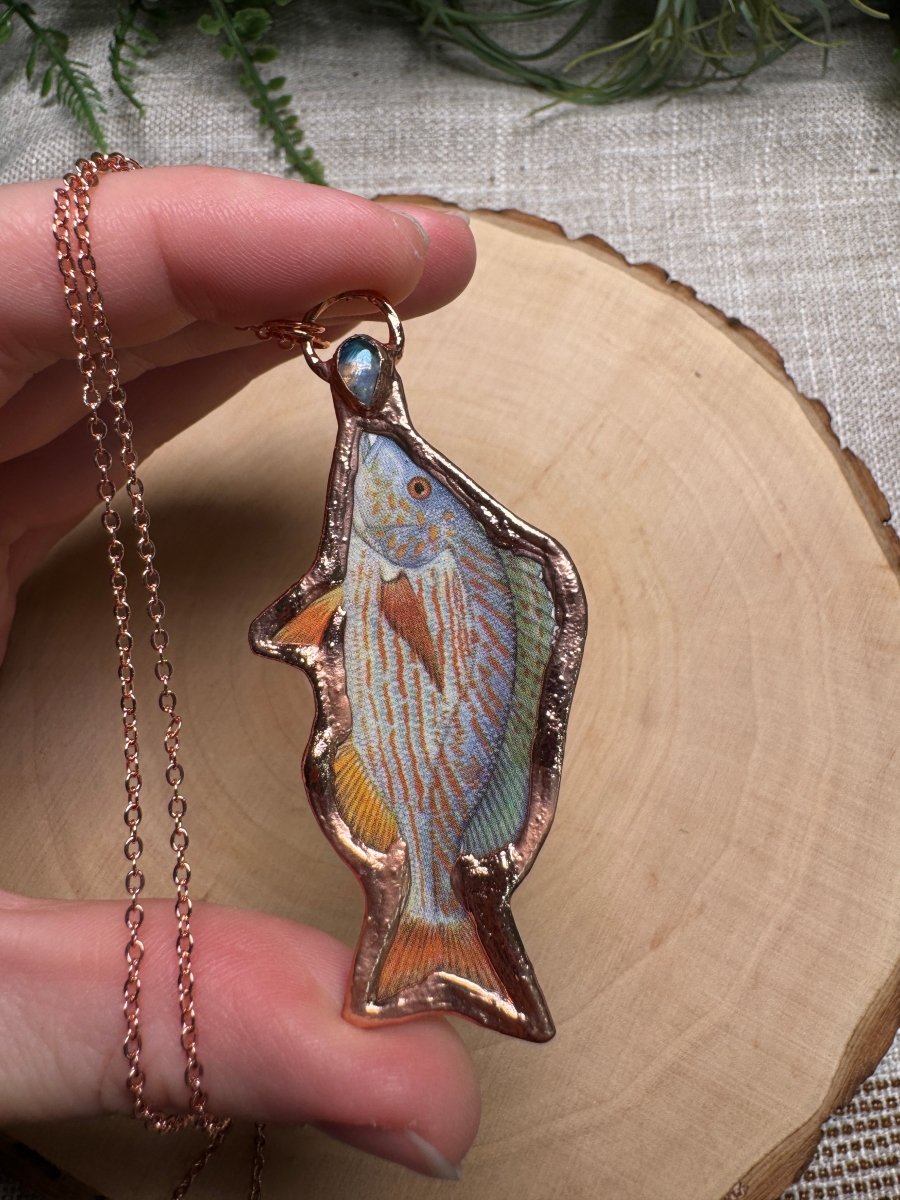 Pigfish and Moonstone Necklace