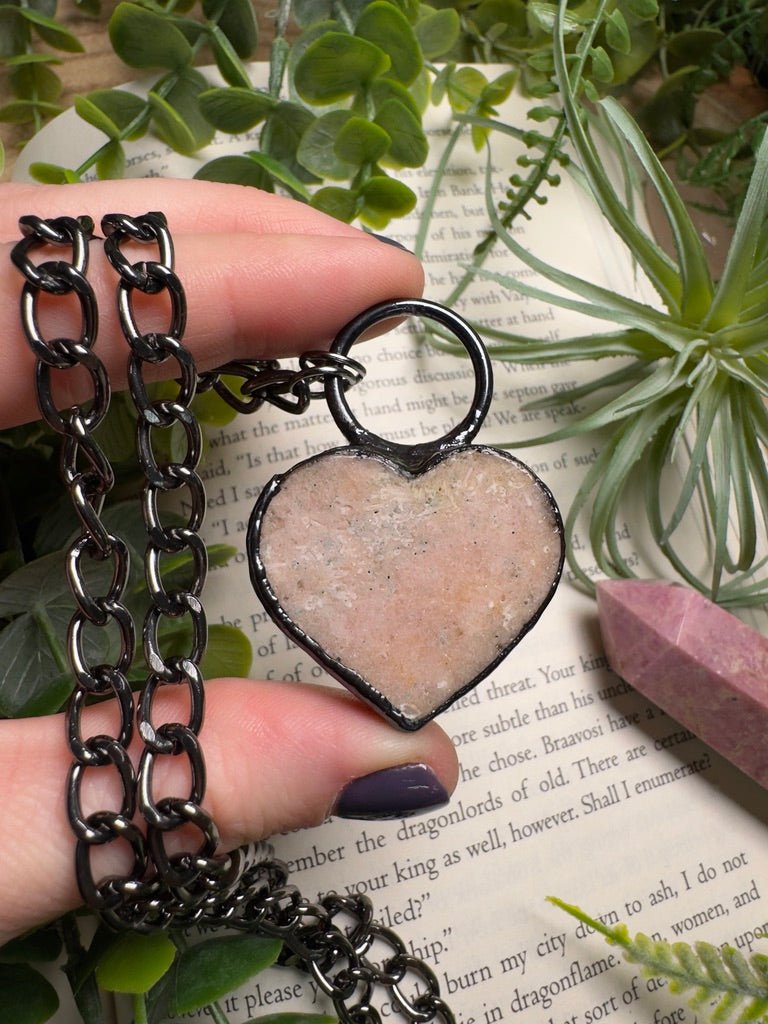 Pink Amethyst Heart Necklace