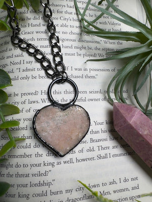 Pink Amethyst Heart Necklace