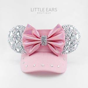 Pink & Silver Sparkle Mickey Visor