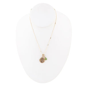 Pisces - Zodiac Green Jade Golden Charm Necklace