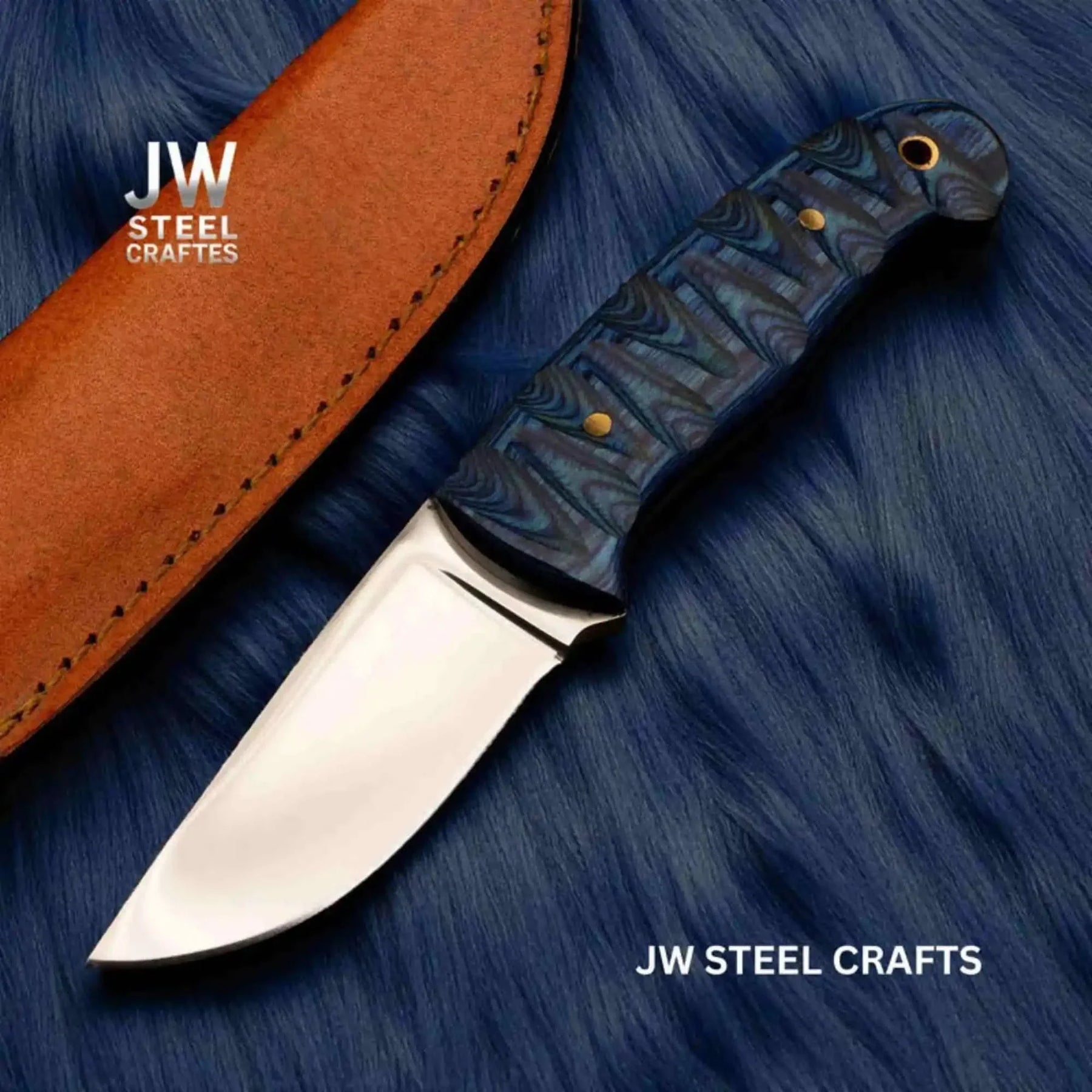 Handmade stainless steel steel knife with premium handle on dark surface