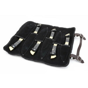 440c stainless steel Kitchen Knives Set With Beautiful Leather Roll Kit DK-0091