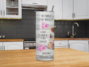 "Sassy Classy & A Bit Grassy" 20oz Cow Tumbler