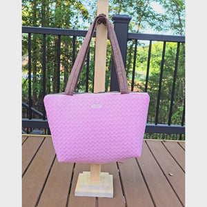 Large Pink Diaper Bag Tote, Handmade Baby Bag with Pockets, Teddy Bear Nursery Bag, Baby Shower Gift