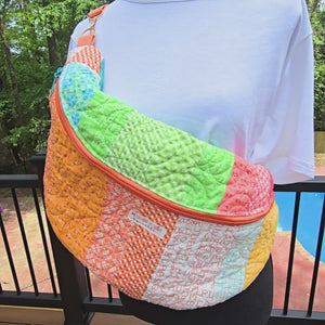 Extra Large Quilted Bum Bag, Patchwork Sling Bag, Upcycled Quilt Bag, Boho Crossbody Bag, Handmade Belt Bag, Hippie Fanny Pack Purse