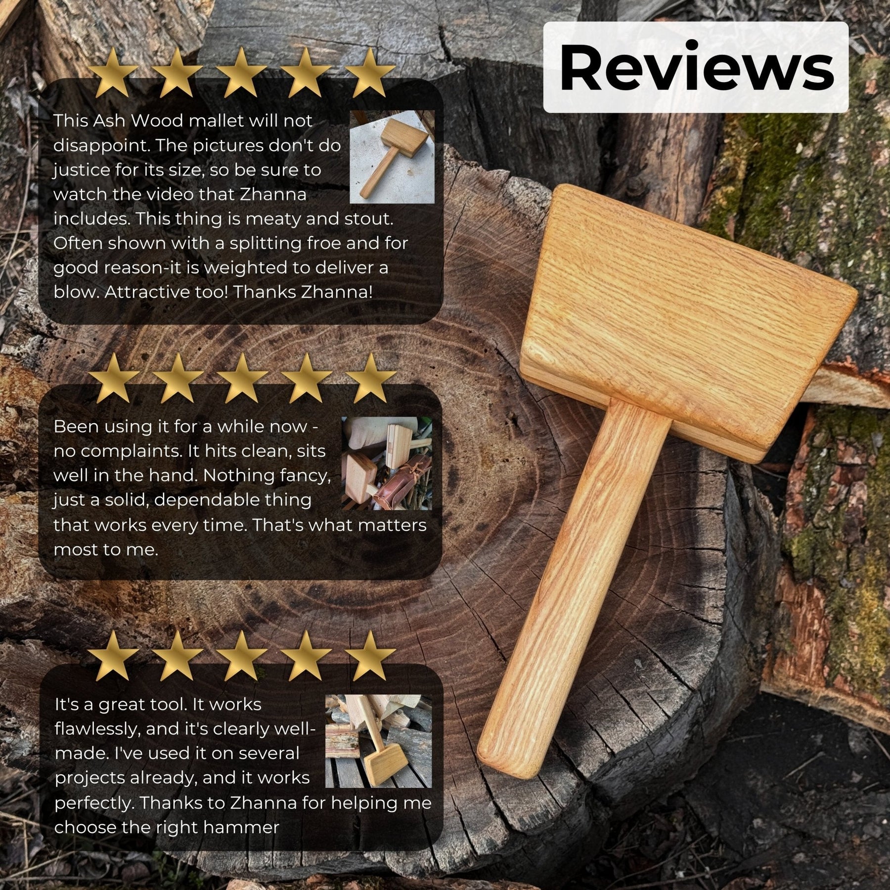 Quiet 35 oz Wooden Mallet (Mallet Tool)