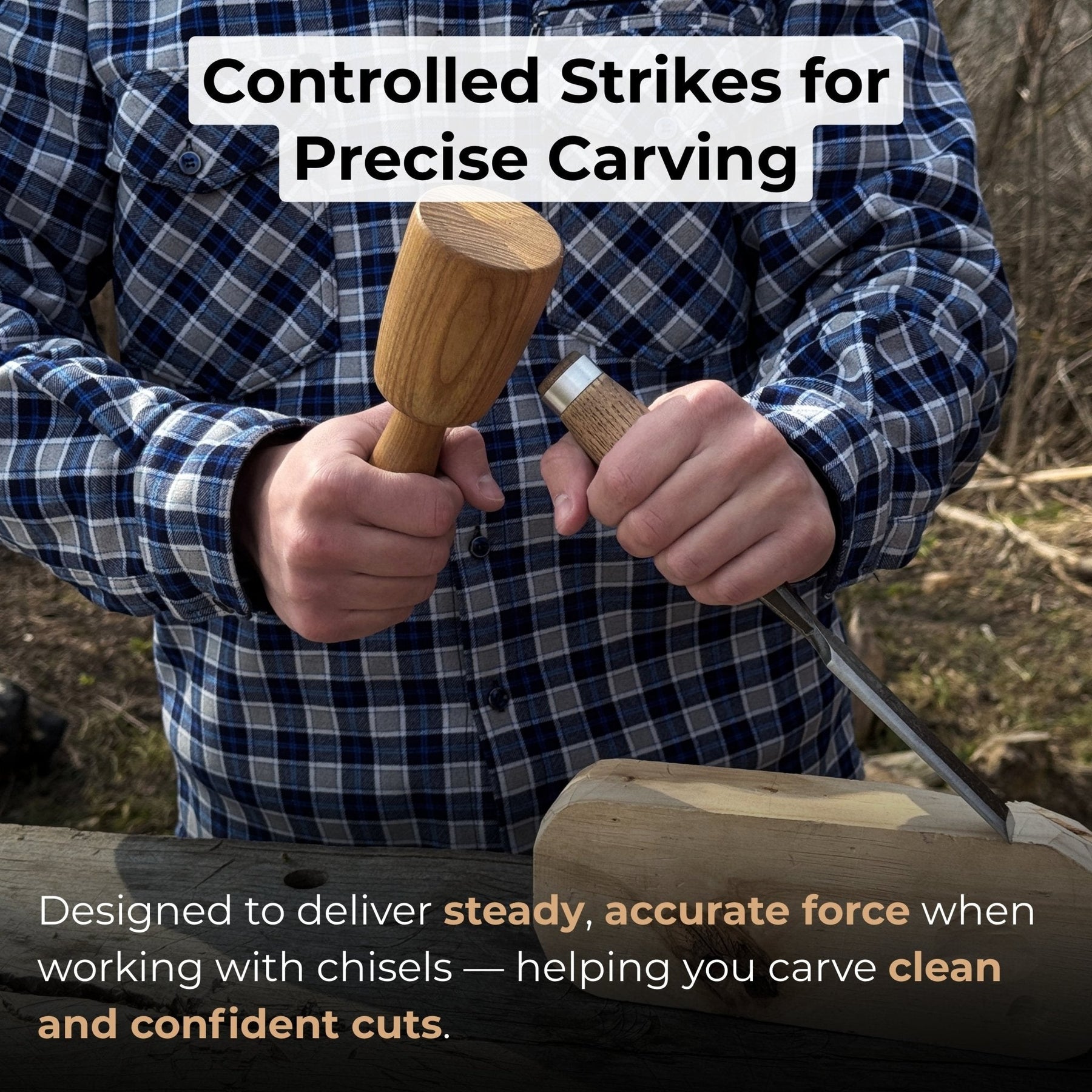 Quiet 7 oz. Wooden Mallet (Mallet Tool)