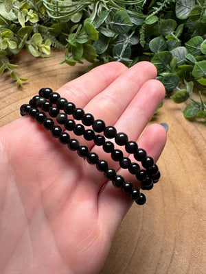 Rainbow Obsidian Beaded Bracelet with 6mm Beads