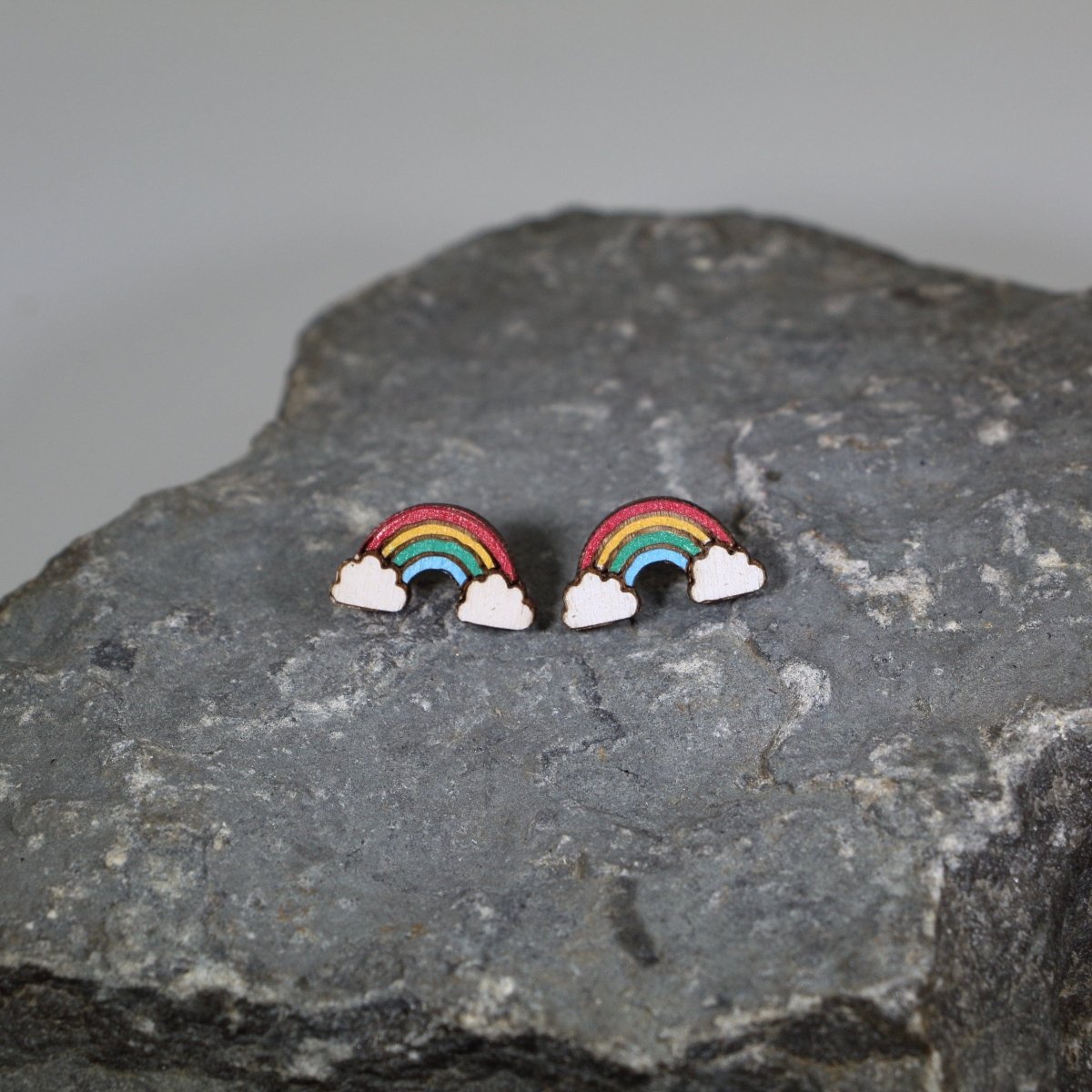 Rainbow Wooden Earrings | Colorful Pride Jewelry