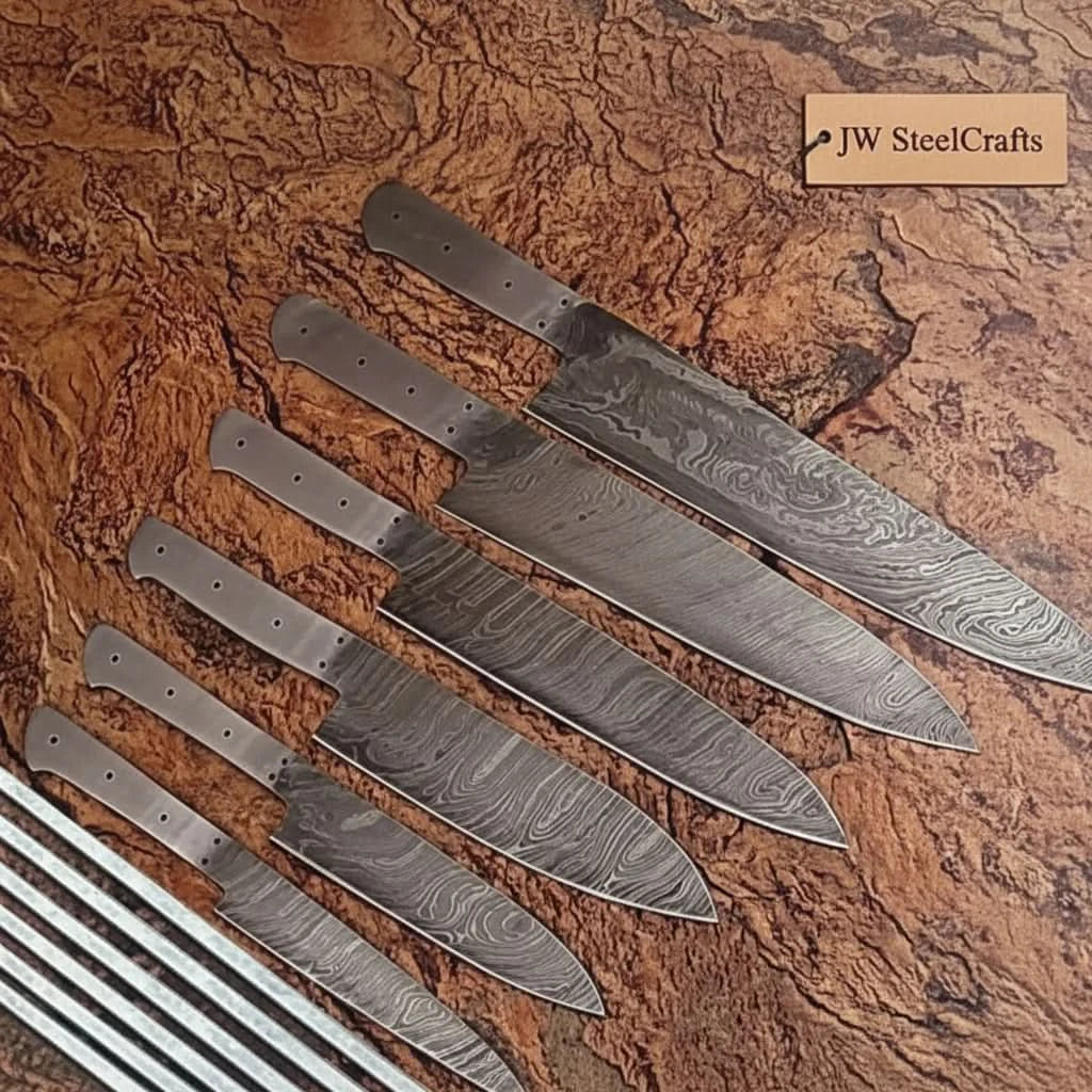 Handmade damascus steel knife with premium handle on dark surface