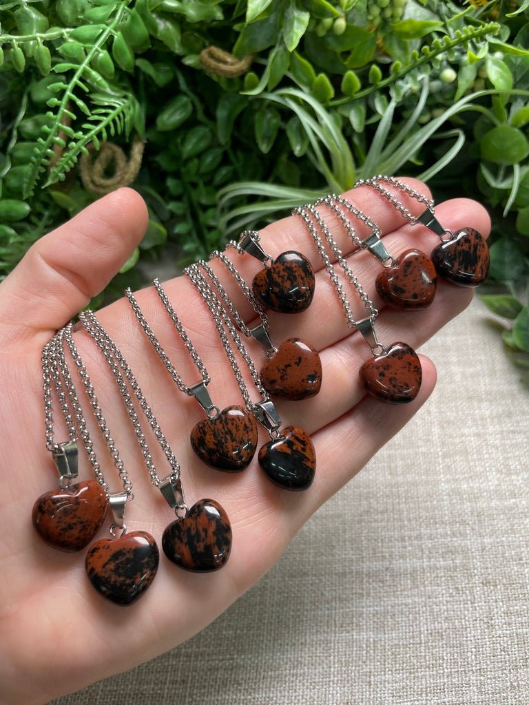 Red Obsidian Heart Necklace