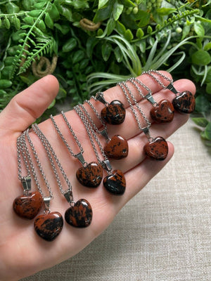 Red Obsidian Heart Necklace