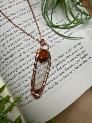 Resin Face and Dragonfly Wing Necklace