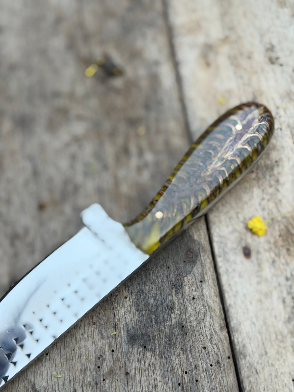 Handmade Amber Wave Skinner Knife 8 Inch by JW SteelCrafts, view 2 of 3