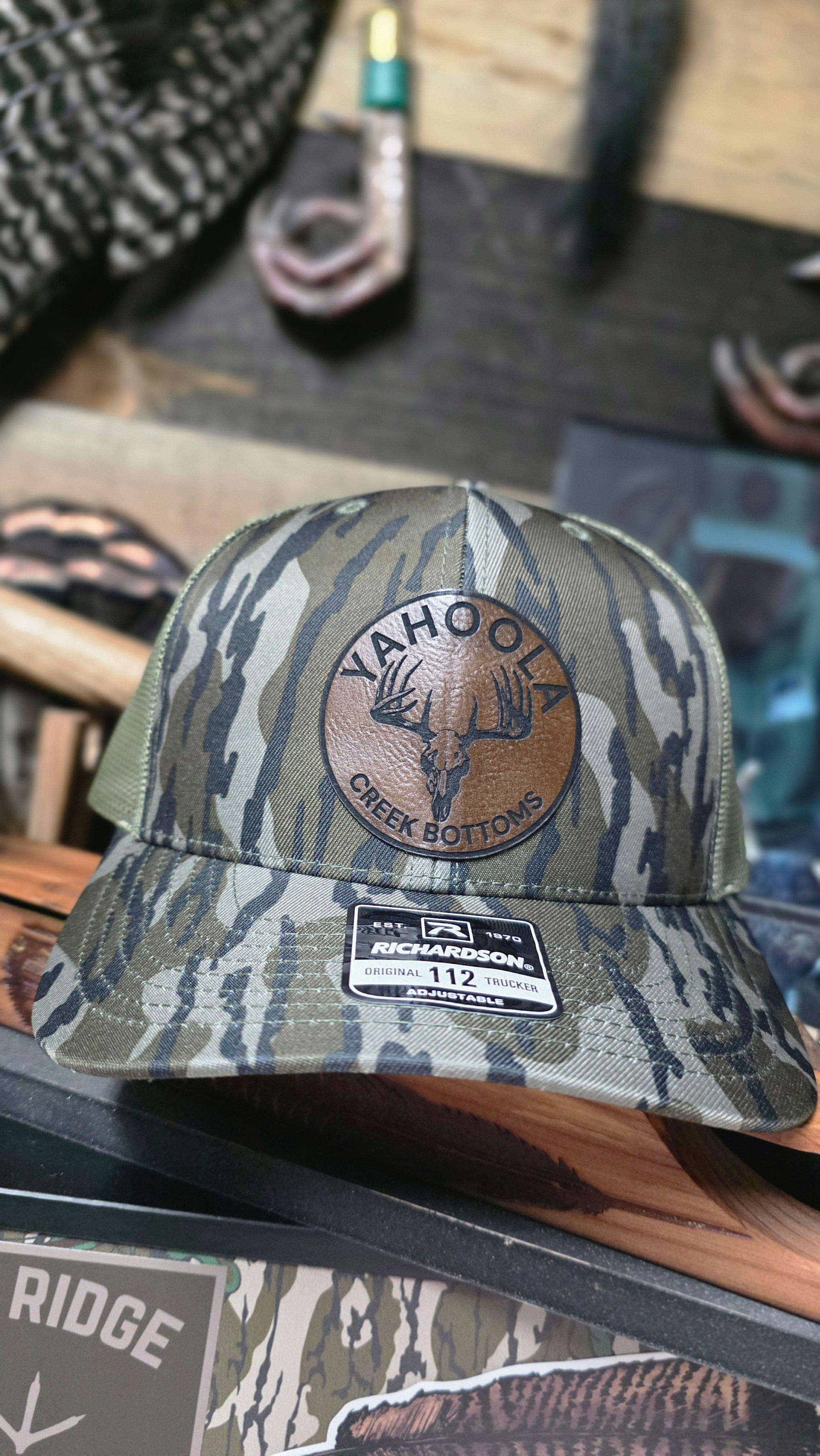 Bottomland Richardson 112 YCB Buck Skull Logo Hat by Yahoola Creek Bottoms, Southern lifestyle apparel main product photo