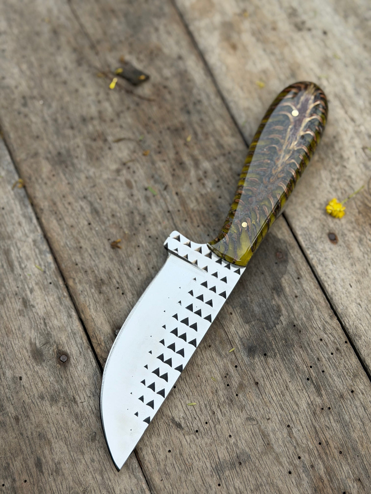 Handmade Amber Wave Skinner Knife 8 Inch by JW SteelCrafts, view 3 of 3