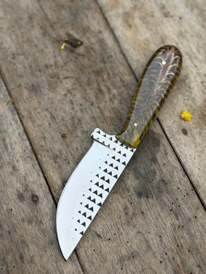 Handmade Amber Wave Skinner Knife 8 Inch by JW SteelCrafts, view 3 of 3