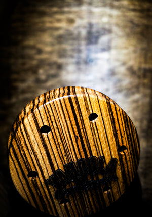 3.5 Inch Zebrawood Spitting and Drumming Pot Call by Yahoola Creek Bottoms, handmade jewelry detail photo 3