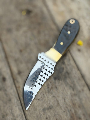 Handmade Slate Grain Skinner Knife 8" with grey marbled wood handle