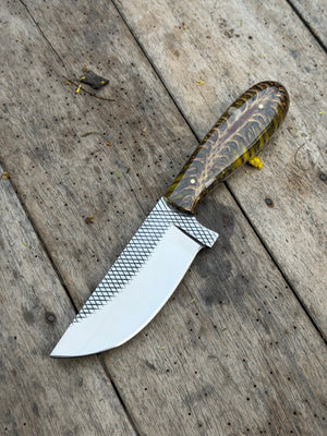 Handmade Amber Wave Skinner Knife 8 Inch by JW SteelCrafts, view 1 of 3