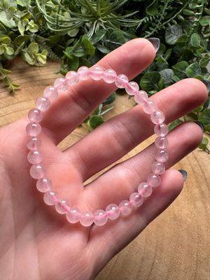 Rose Quartz Beaded Bracelet with 6mm Beads