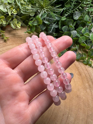 Rose Quartz Beaded Bracelet with 6mm Beads