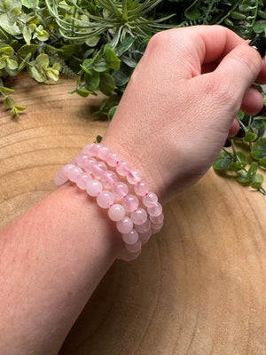 Rose Quartz Beaded Bracelet with 6mm Beads