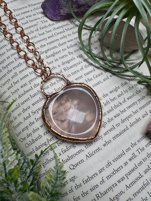 Rose Quartz Heart Worry Stone Necklace