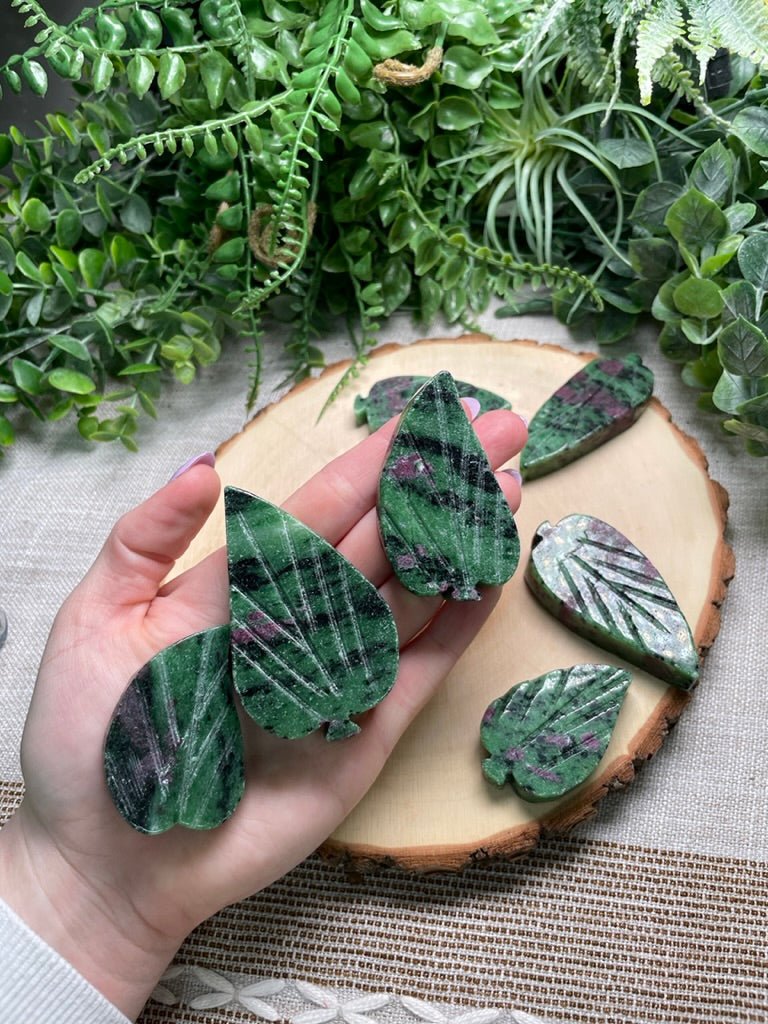Ruby Zoisite Leaf