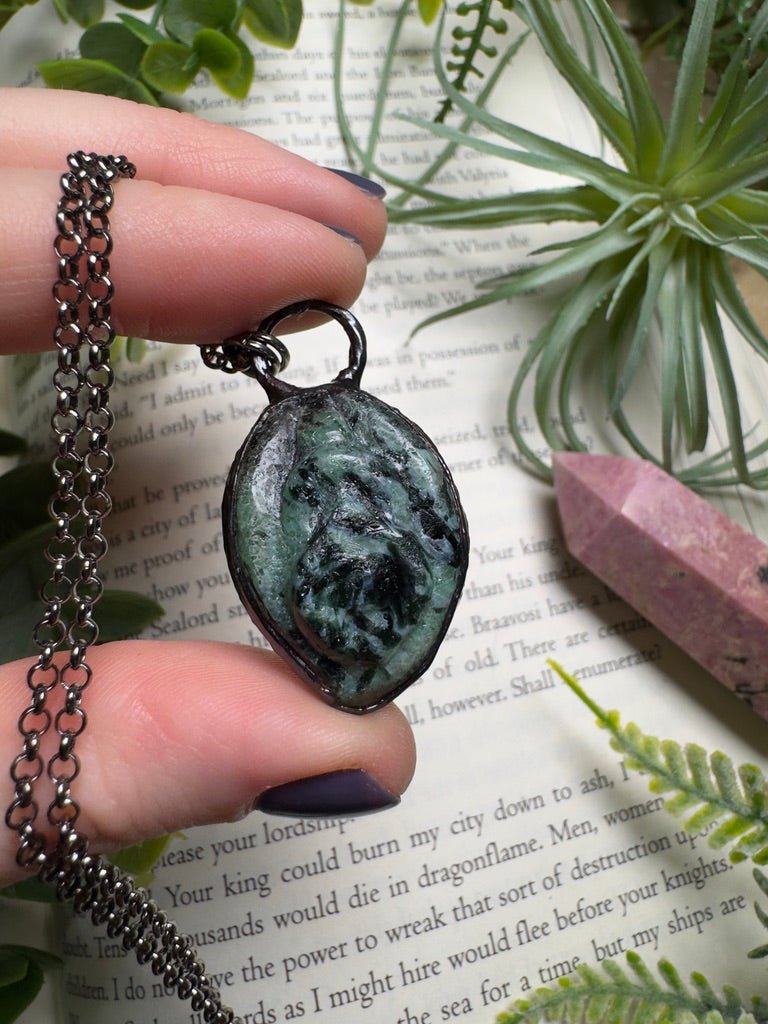 Ruby Zoisite Yoni Necklace