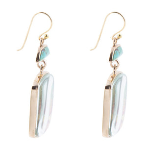 Scenic Sedona Desert Blue Turquoise Golden Drop Earrings
