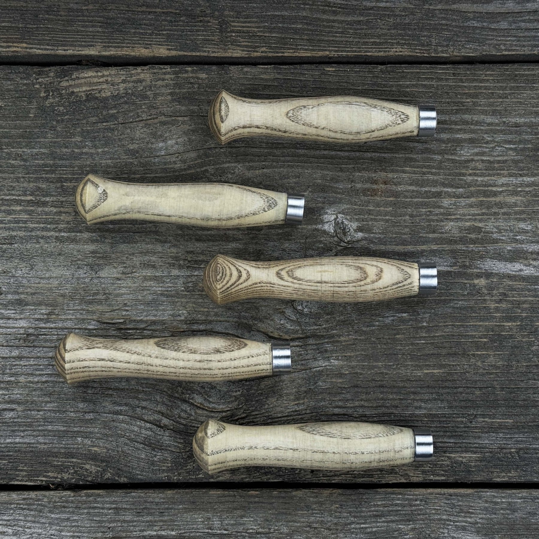 Set of 5 Ash Handles – Ideal for Carving Knives & Hand Tool Repair